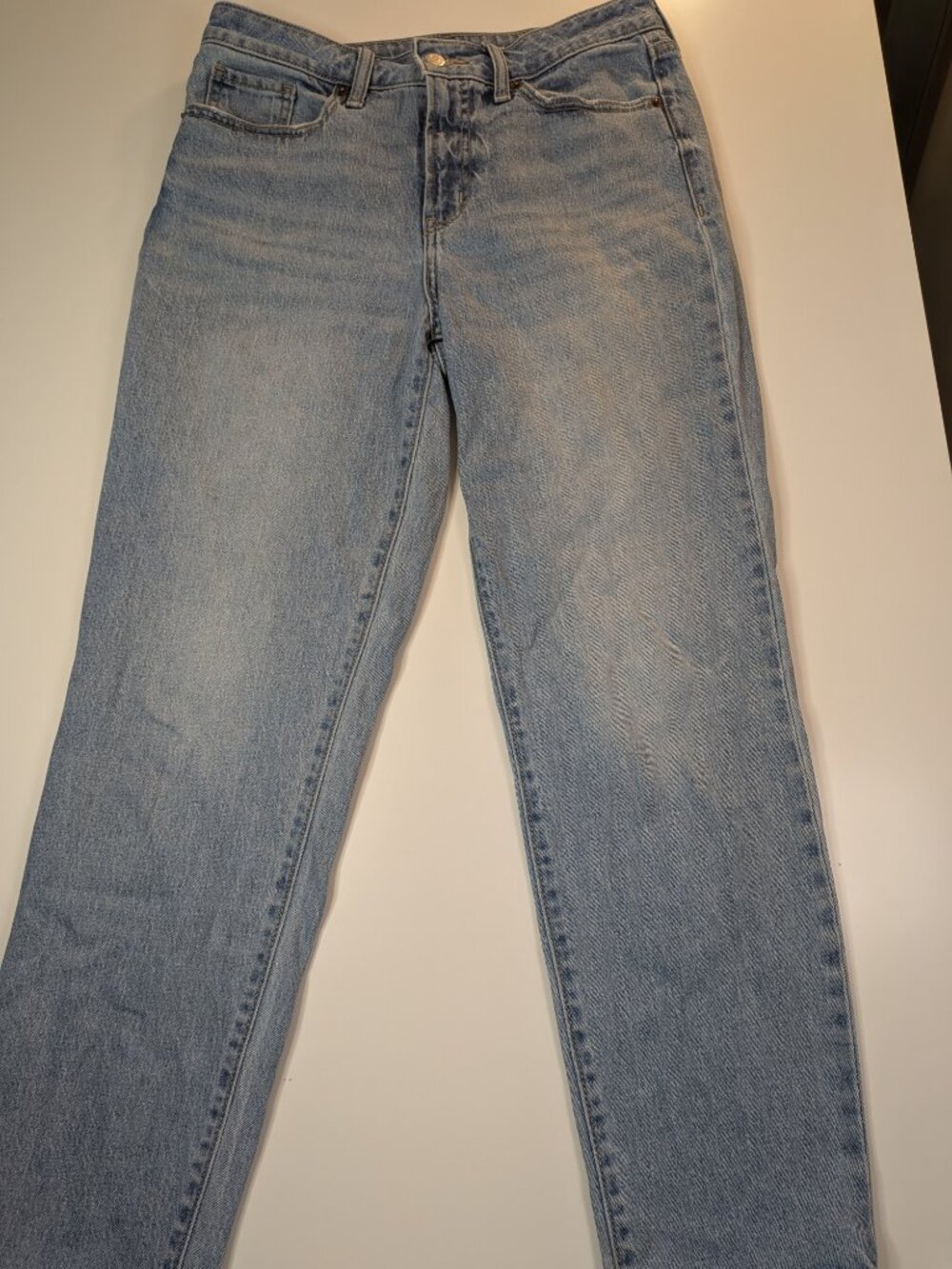 Old Navy Women’s High Rise OG Straight Jeans Size 4 Light Wash Stretch Denim